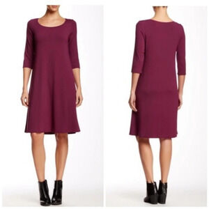 EILEEN FISHER Jersey Knit Longlined Lagenlook Casual 3/4 Sleeve Tunic Dress